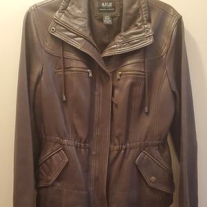Brown leather jacket